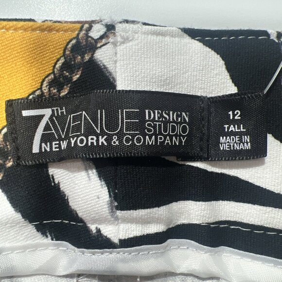 7TH AVENUE DESIGN STUDIO NYC Women's pants. Yellow with zebra print. Size 12 T - Picture 10 of 16